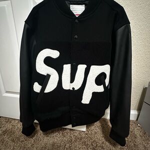 Supreme Black Jacket with White Label